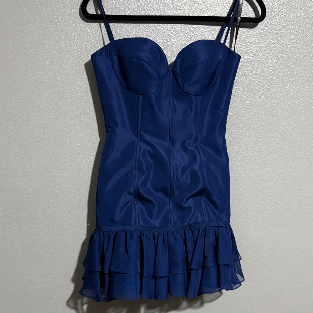 Sherri Hill Royal Blue Ruffled Dress